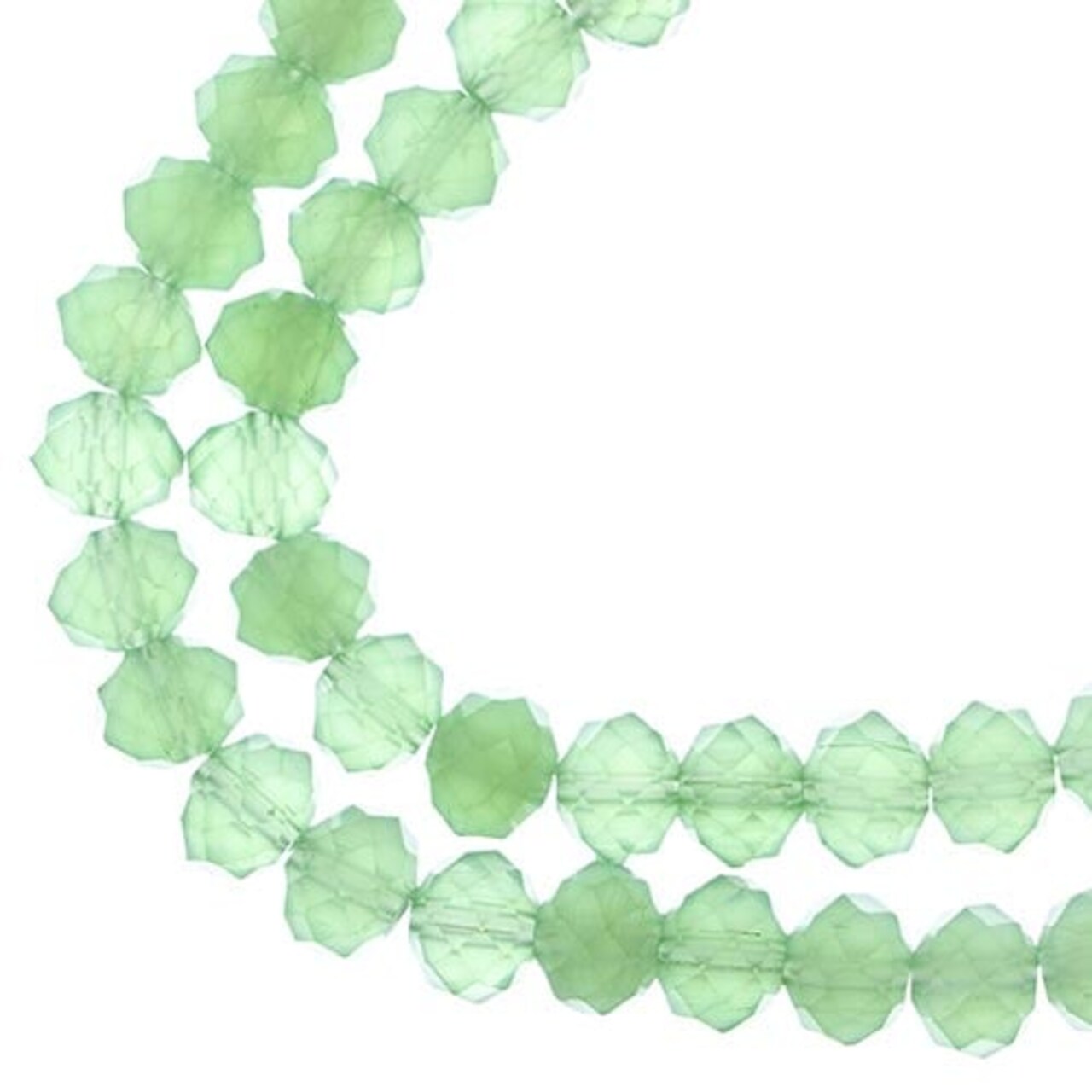 Crystal Lane DIY 2-Strand 7in Opaque Finish Glass Rondelle Donut Bead Strands